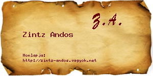 Zintz Andos névjegykártya